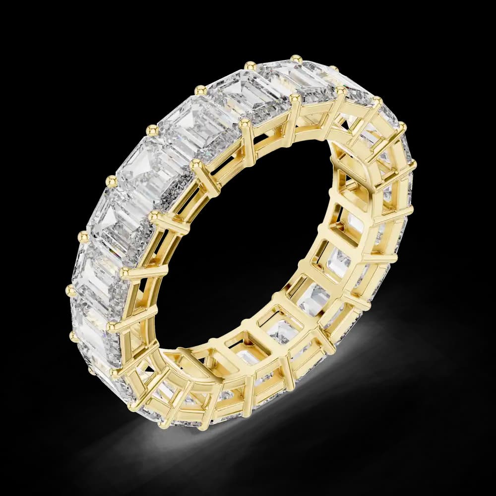 Classic Emerald Cut Lab Grown Eternity Band - Image 5 Classic Emerald Cut Lab Grown Eternity Band, view 5 of 6