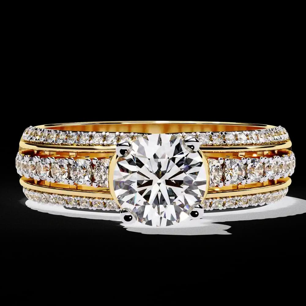 Statement Bridal Ring with Lab Grown Diamonds - Image 1 Statement Bridal Ring with Lab Grown Diamonds, view 1 of 10
