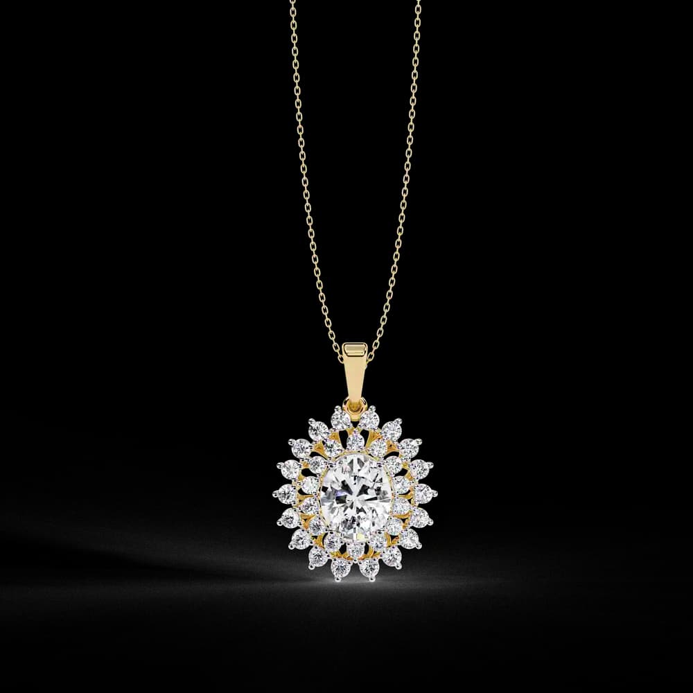 Statement Lab Grown Diamond Pendant Necklace - Image 1 Statement Lab Grown Diamond Pendant Necklace, view 1 of 4