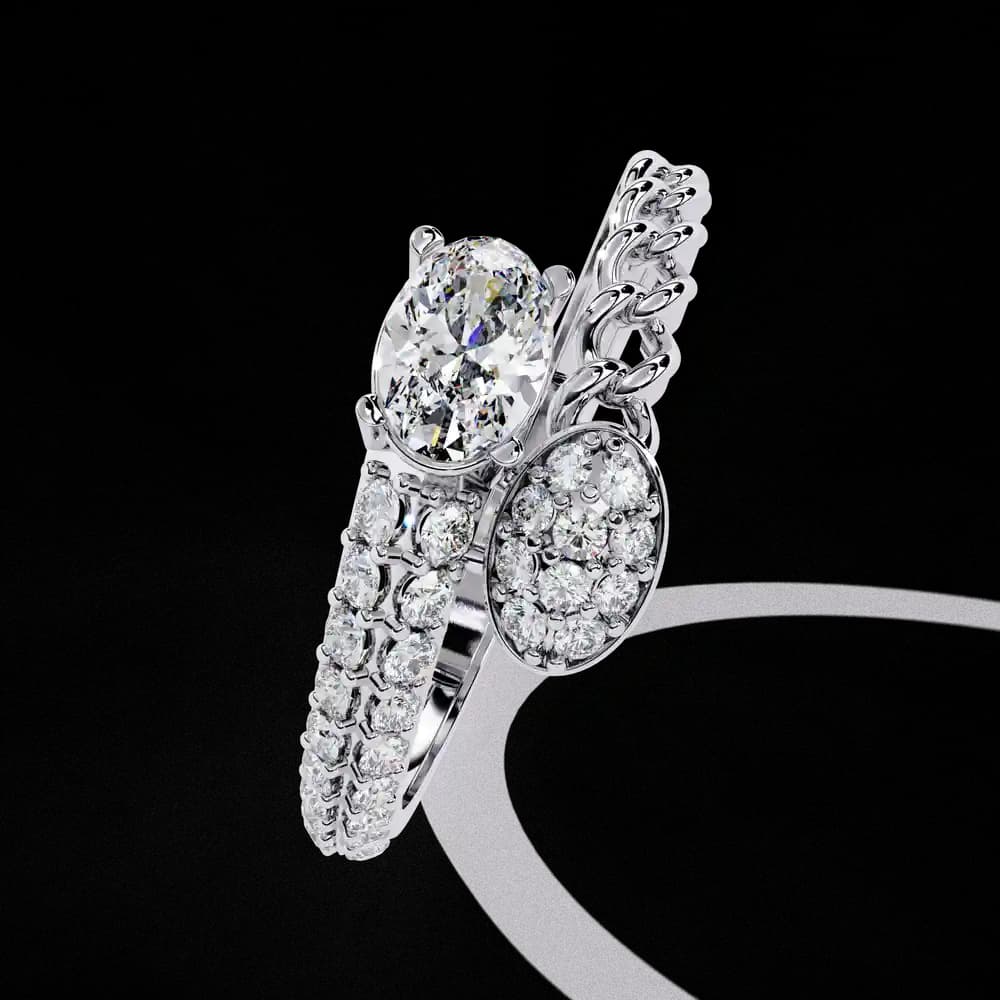 Statement Double Band Lab Grown Diamond Ring - Image 3 Statement Double Band Lab Grown Diamond Ring, view 3 of 4