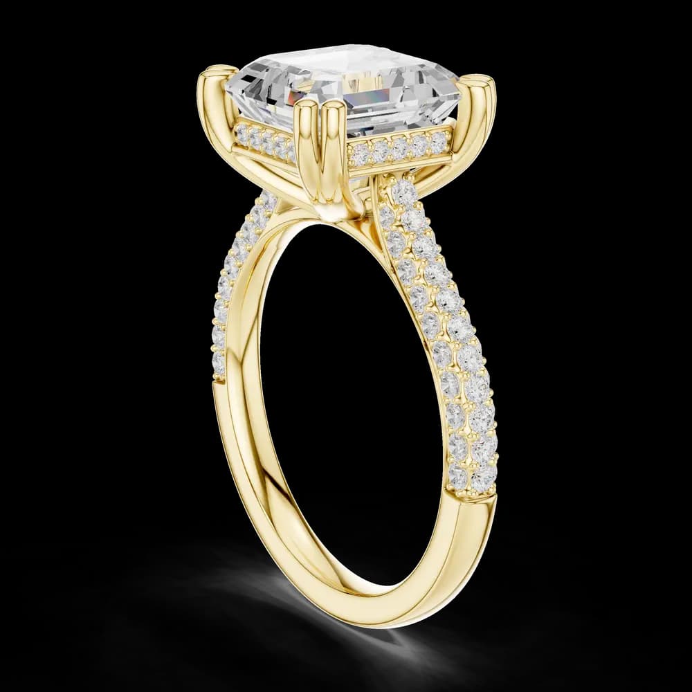 Asscher Double Claw Lab Grown Diamond Ring - Image 4 Asscher Double Claw Lab Grown Diamond Ring, view 4 of 6