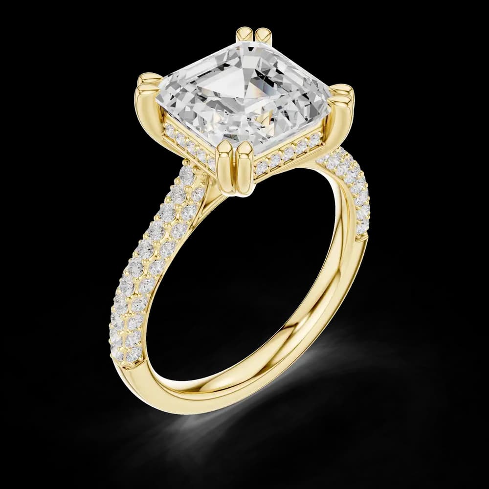 Asscher Double Claw Lab Grown Diamond Ring - Image 5 Asscher Double Claw Lab Grown Diamond Ring, view 5 of 6