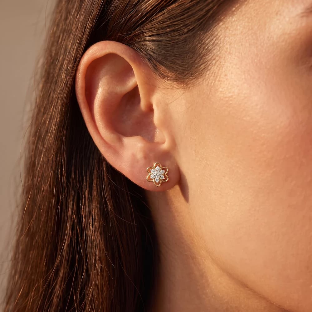 Sterling Lab grown diamond Earrings piece - Image 1 Sterling Lab grown diamond Earrings piece, view 1 of 7