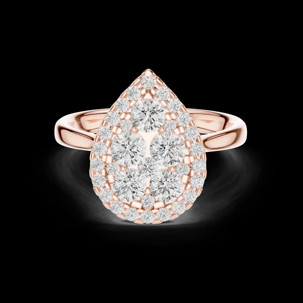 Pear Cluster Halo Lab Grown Diamond Ring - Image 1 Pear Cluster Halo Lab Grown Diamond Ring, view 1 of 6