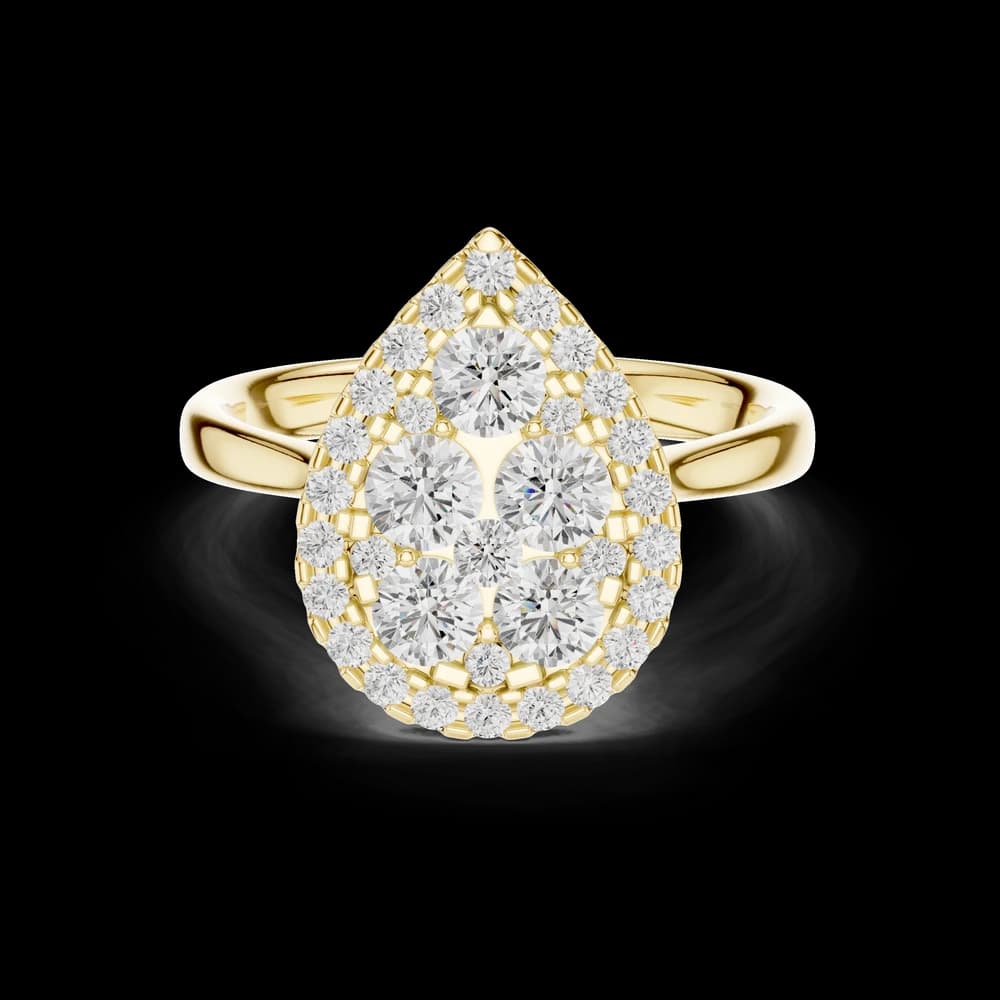 Pear Cluster Halo Lab Grown Diamond Ring - Image 3 Pear Cluster Halo Lab Grown Diamond Ring, view 3 of 6