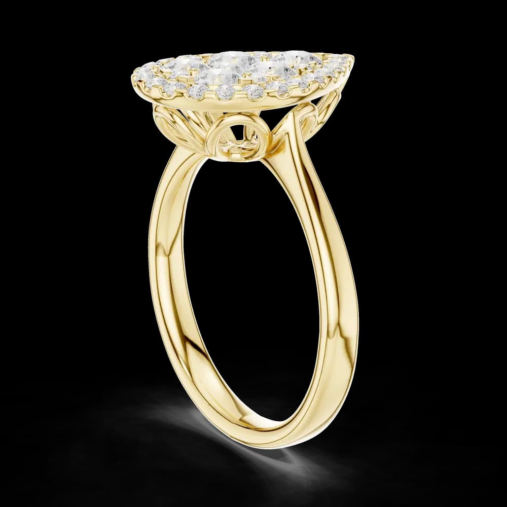 Pear Cluster Halo Lab Grown Diamond Ring - Image 4 Pear Cluster Halo Lab Grown Diamond Ring, view 4 of 6