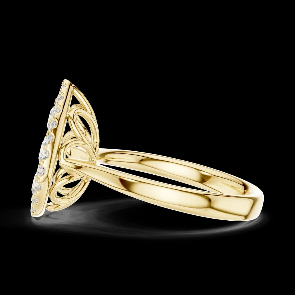Pear Cluster Halo Lab Grown Diamond Ring - Image 6 Pear Cluster Halo Lab Grown Diamond Ring, view 6 of 6