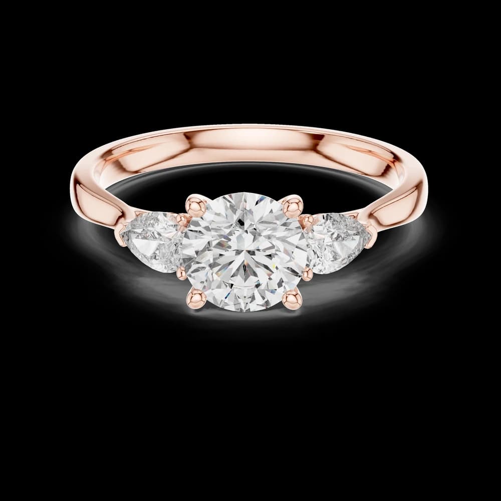 Pear Side Round Lab Grown Diamond Ring - Image 1 Pear Side Round Lab Grown Diamond Ring, view 1 of 6