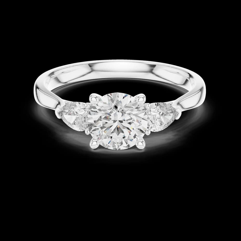 Pear Side Round Lab Grown Diamond Ring - Image 2 Pear Side Round Lab Grown Diamond Ring, view 2 of 6
