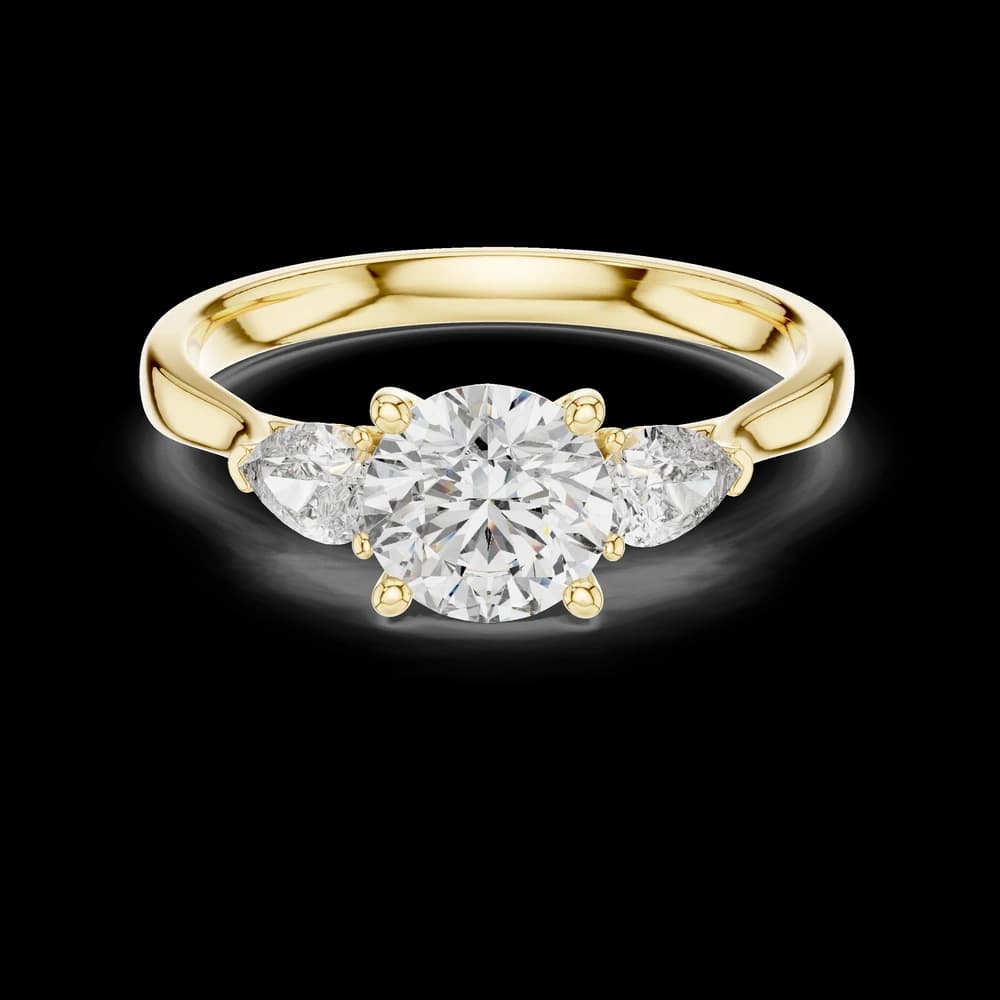 Pear Side Round Lab Grown Diamond Ring - Image 3 Pear Side Round Lab Grown Diamond Ring, view 3 of 6