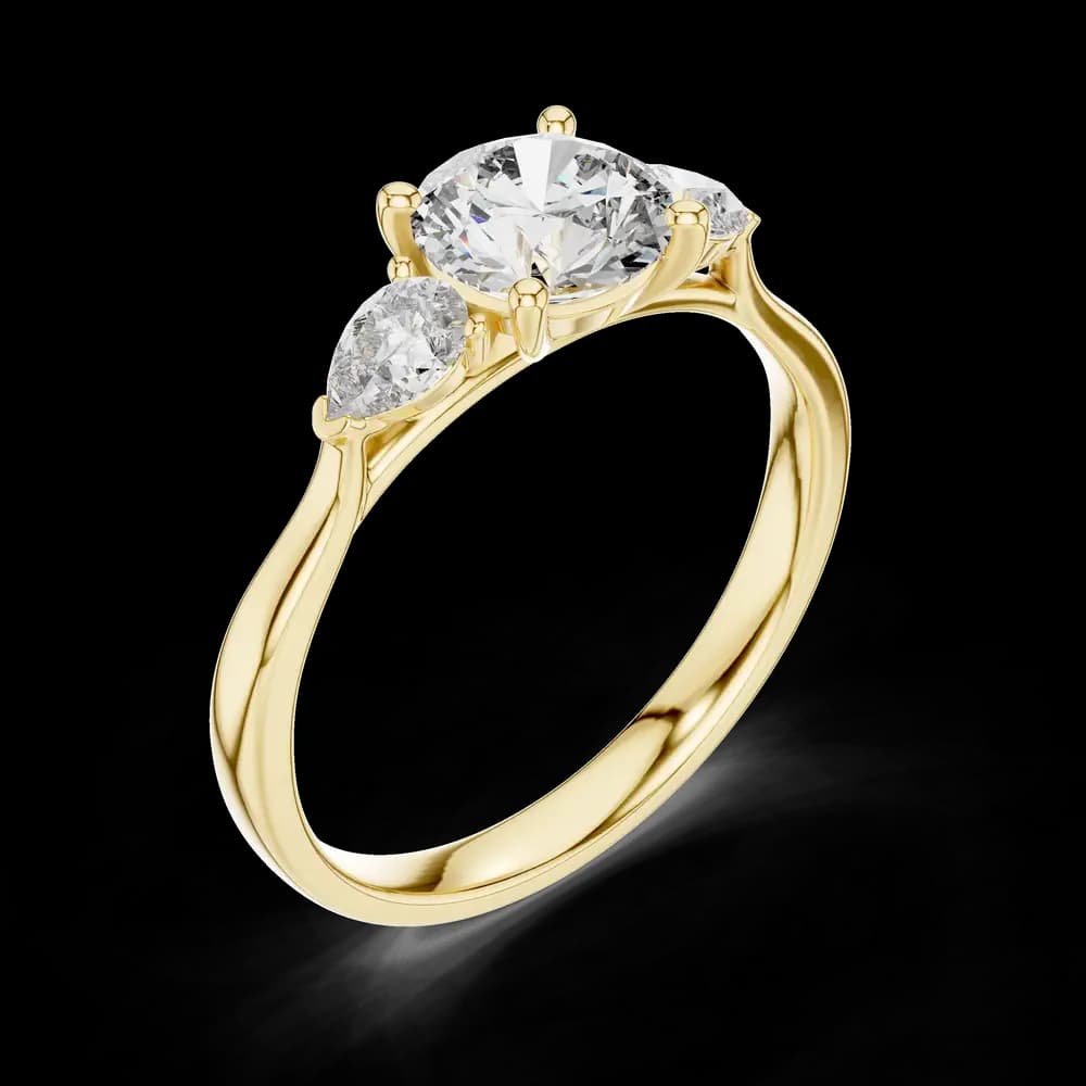 Pear Side Round Lab Grown Diamond Ring - Image 5 Pear Side Round Lab Grown Diamond Ring, view 5 of 6