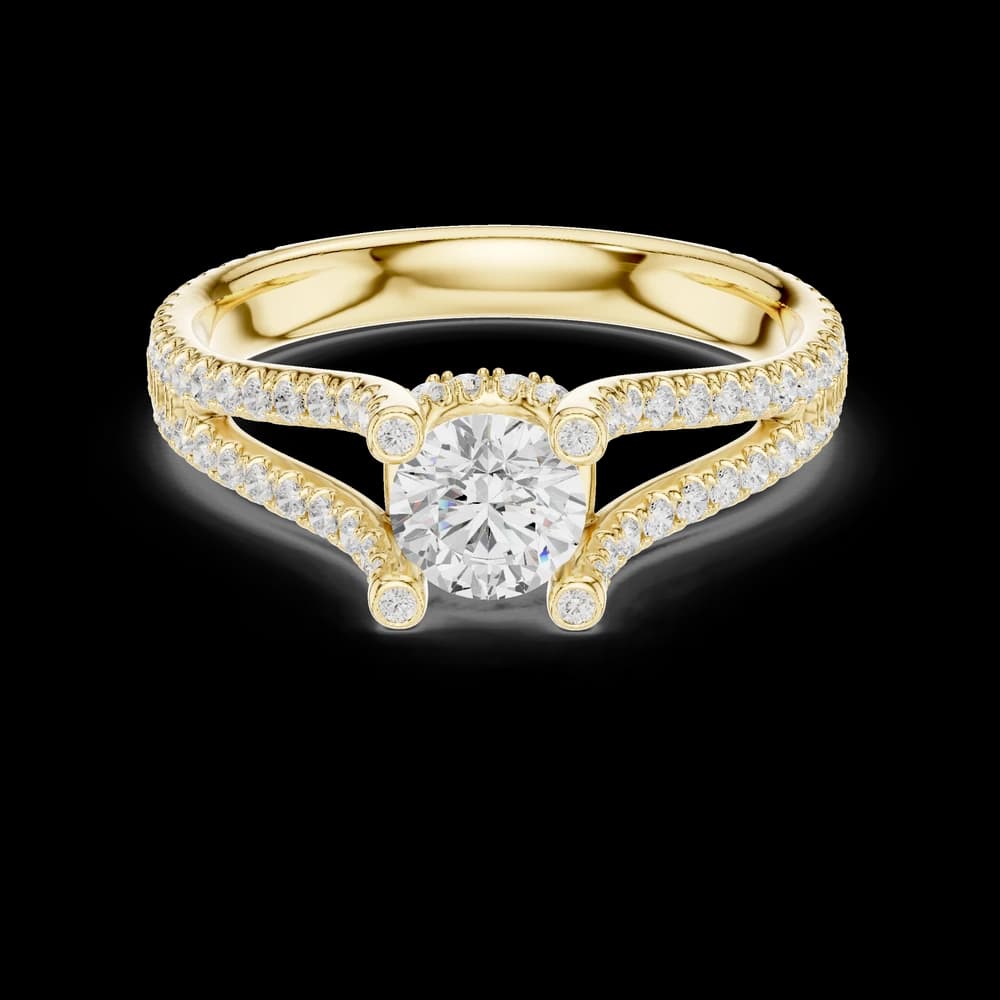 Round Cut Split Band Lab Grown Ring - Image 3 Round Cut Split Band Lab Grown Ring, view 3 of 6