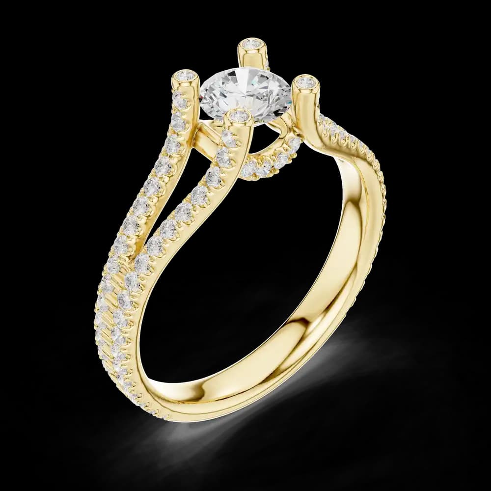 Round Cut Split Band Lab Grown Ring - Image 5 Round Cut Split Band Lab Grown Ring, view 5 of 6