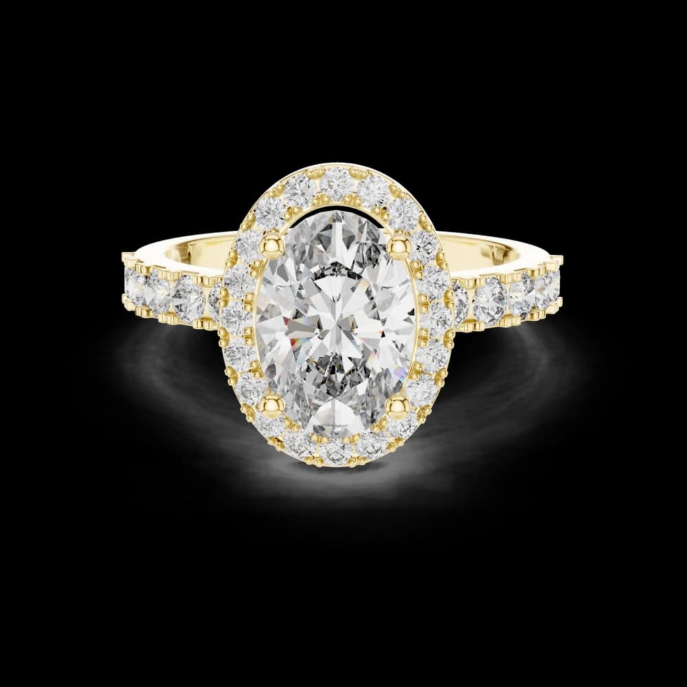 Oval Center Halo Setting Lab Grown Ring - Image 3 Oval Center Halo Setting Lab Grown Ring, view 3 of 5