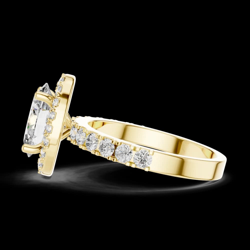 Oval Center Halo Setting Lab Grown Ring - Image 5 Oval Center Halo Setting Lab Grown Ring, view 5 of 5