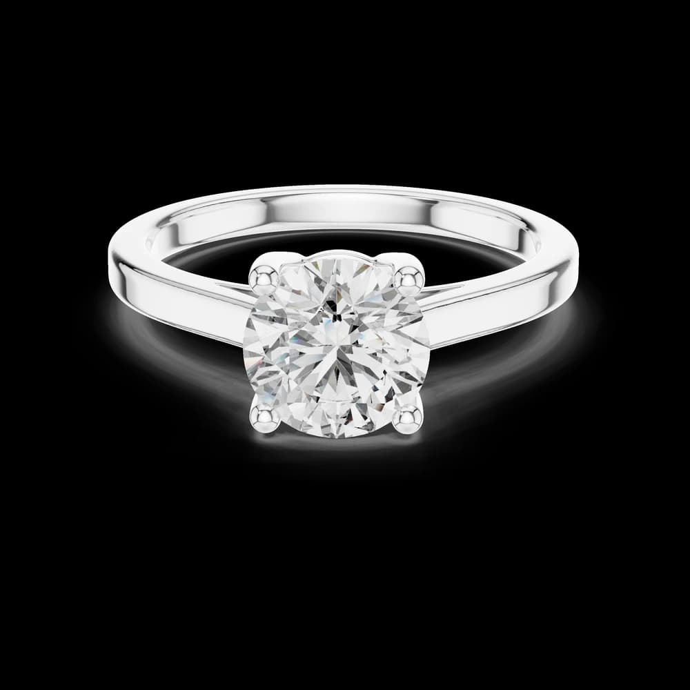 Classic Four-Prong Solitaire Round Cut Lab Grown Diamond Ring - Image 2 Classic Four-Prong Solitaire Round Cut Lab Grown Diamond Ring, view 2 of 5