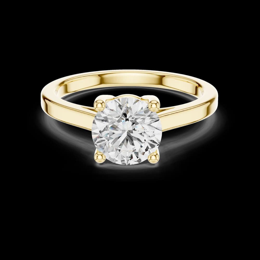 Classic Four-Prong Solitaire Round Cut Lab Grown Diamond Ring - Image 3 Classic Four-Prong Solitaire Round Cut Lab Grown Diamond Ring, view 3 of 5