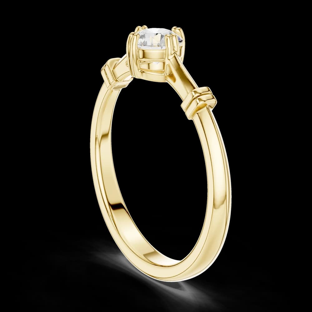 Double Prong Vintage Style Round Solitaire Ring - Image 4 Double Prong Vintage Style Round Solitaire Ring, view 4 of 6