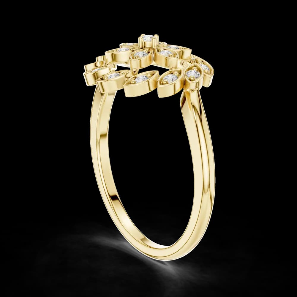 Marquise Leaf Spiral Diamond Statement Ring - Image 4 Marquise Leaf Spiral Diamond Statement Ring, view 4 of 6
