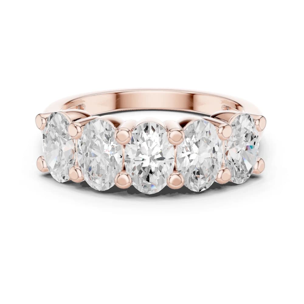 Modern Five-Stone Oval Lab Grown Diamond Band - Image 1 Modern Five-Stone Oval Lab Grown Diamond Band, view 1 of 9
