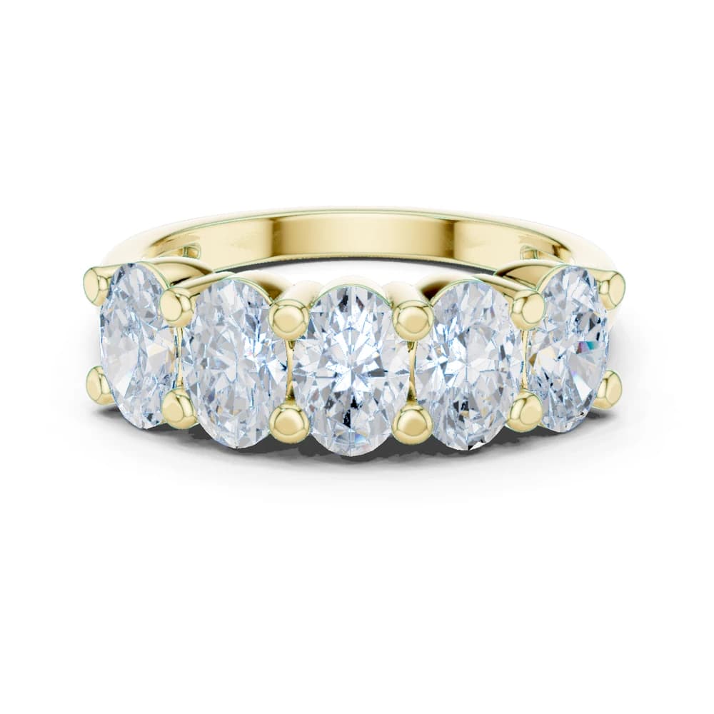 Modern Five-Stone Oval Lab Grown Diamond Band - Image 3 Modern Five-Stone Oval Lab Grown Diamond Band, view 3 of 9