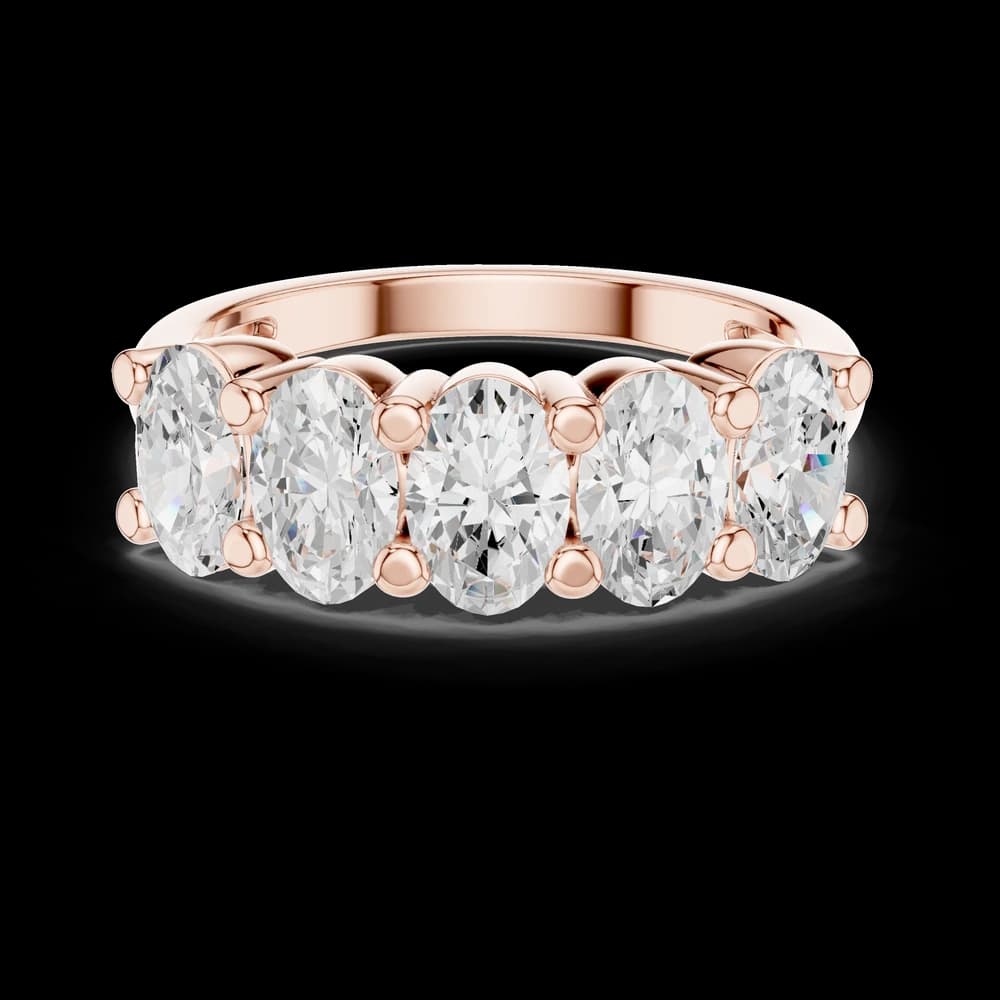 Modern Five-Stone Oval Lab Grown Diamond Band - Image 4 Modern Five-Stone Oval Lab Grown Diamond Band, view 4 of 9