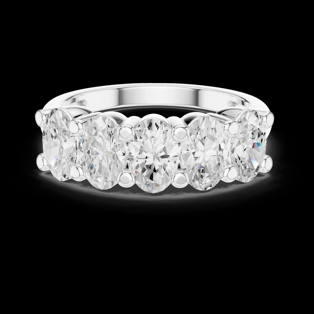 Modern Five-Stone Oval Lab Grown Diamond Band - Image 5 Modern Five-Stone Oval Lab Grown Diamond Band, view 5 of 9