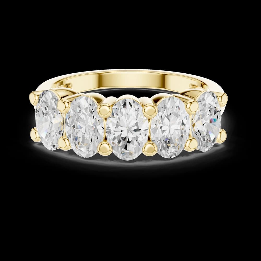 Modern Five-Stone Oval Lab Grown Diamond Band - Image 6 Modern Five-Stone Oval Lab Grown Diamond Band, view 6 of 9