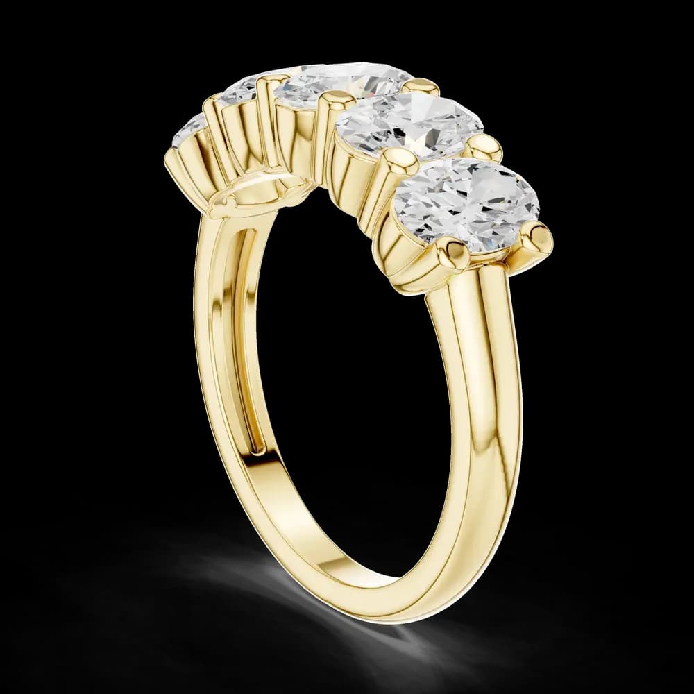 Modern Five-Stone Oval Lab Grown Diamond Band - Image 7 Modern Five-Stone Oval Lab Grown Diamond Band, view 7 of 9