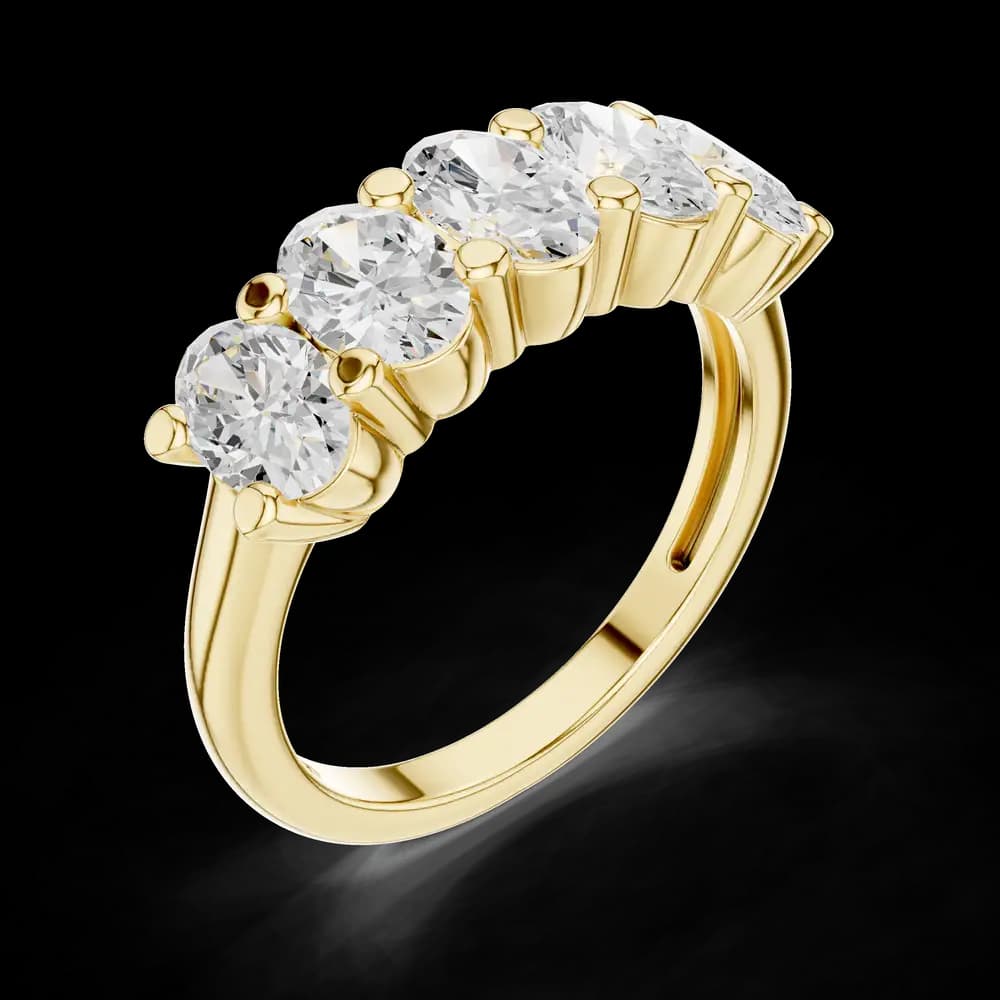 Modern Five-Stone Oval Lab Grown Diamond Band - Image 8 Modern Five-Stone Oval Lab Grown Diamond Band, view 8 of 9