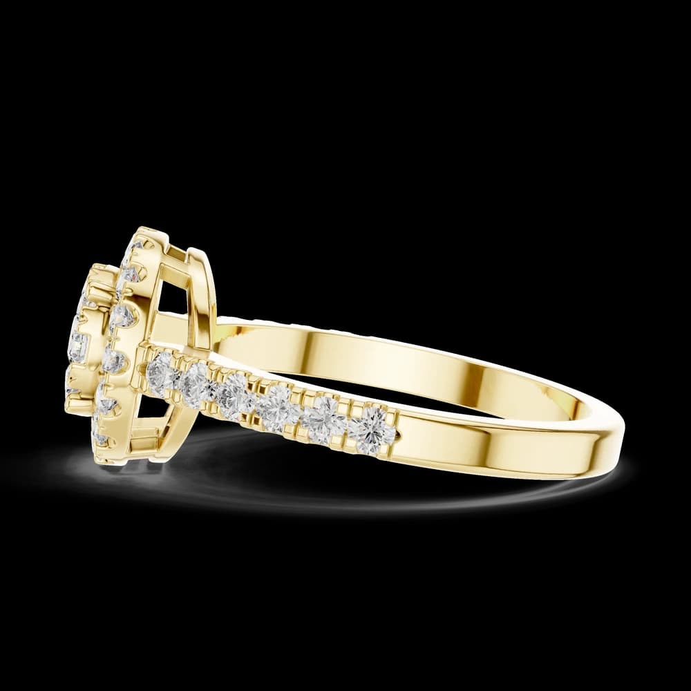 Pavé Band Double Halo Round Lab Grown Diamond Ring - Image 6 Pavé Band Double Halo Round Lab Grown Diamond Ring, view 6 of 6