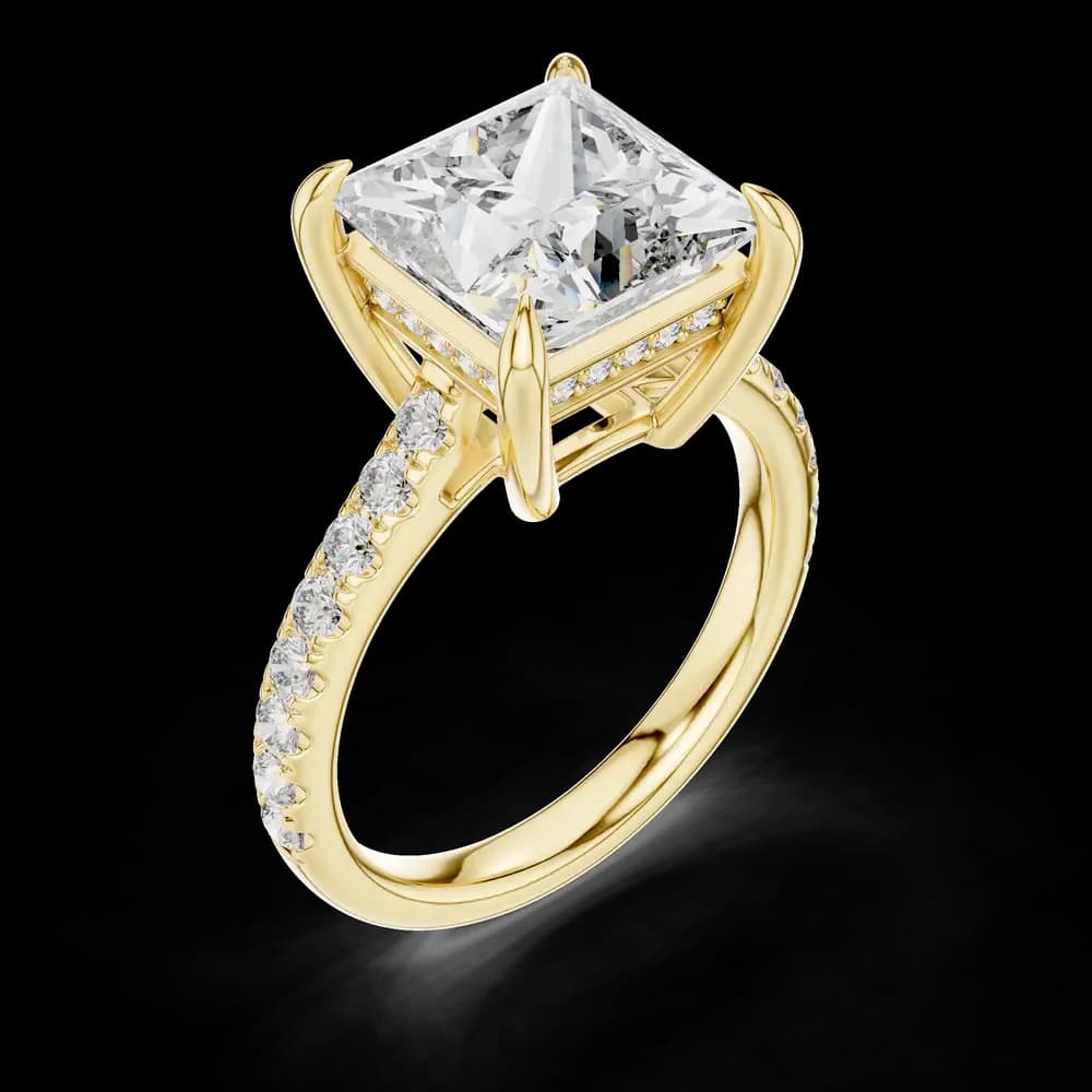 Sunset Burst Lab Grown Diamond Halo Ring - Image 4 Sunset Burst Lab Grown Diamond Halo Ring, view 4 of 5