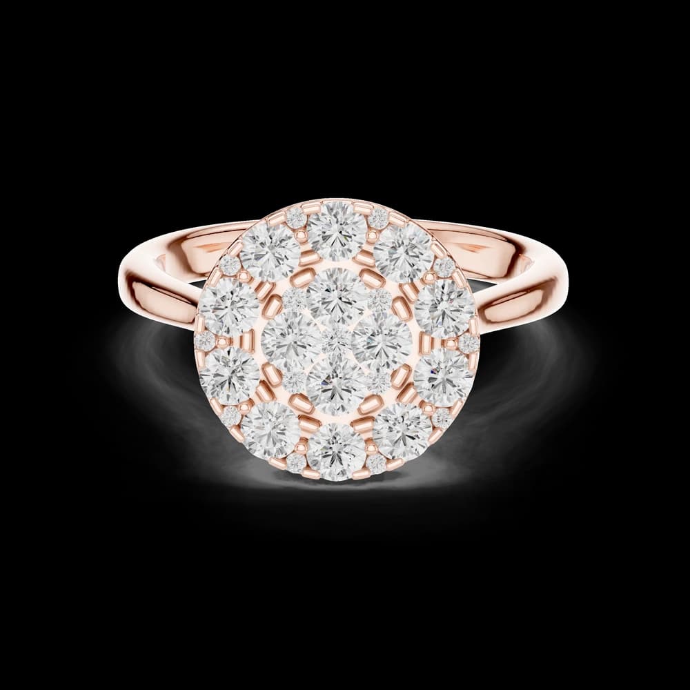 Round Cluster Disc Lab Grown Diamond Ring - Image 1 Round Cluster Disc Lab Grown Diamond Ring, view 1 of 6