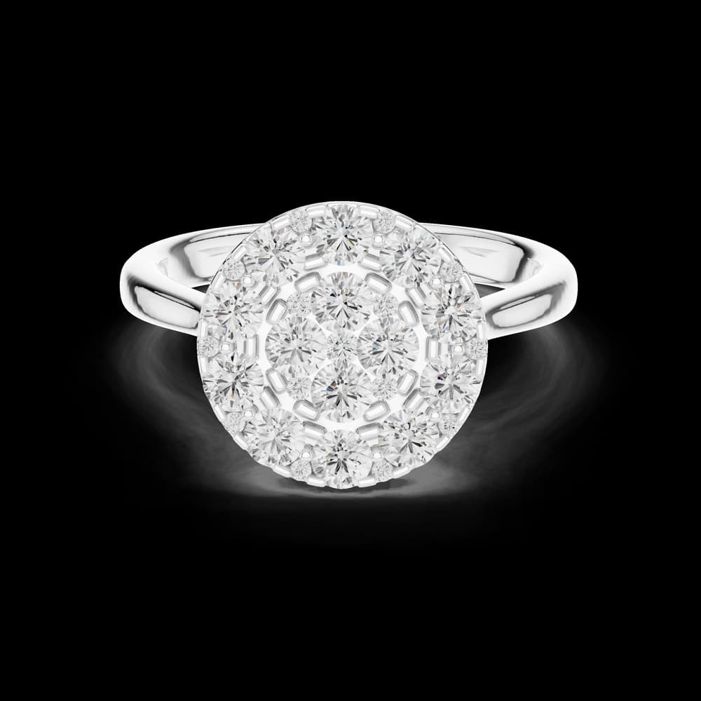 Round Cluster Disc Lab Grown Diamond Ring - Image 2 Round Cluster Disc Lab Grown Diamond Ring, view 2 of 6