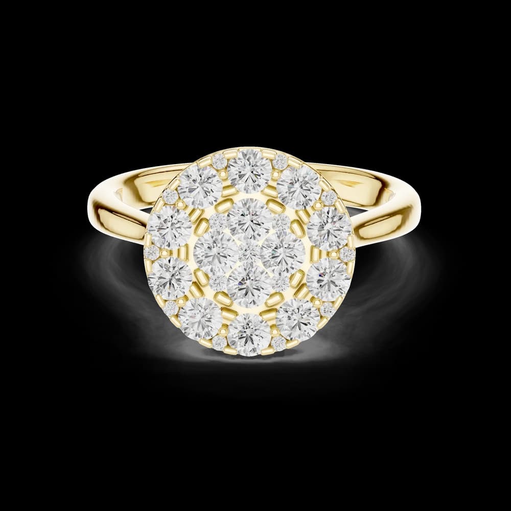 Round Cluster Disc Lab Grown Diamond Ring - Image 3 Round Cluster Disc Lab Grown Diamond Ring, view 3 of 6