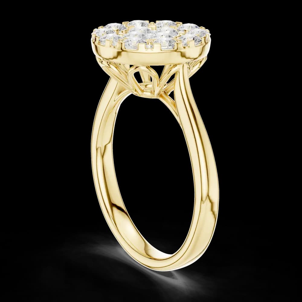 Round Cluster Disc Lab Grown Diamond Ring - Image 4 Round Cluster Disc Lab Grown Diamond Ring, view 4 of 6