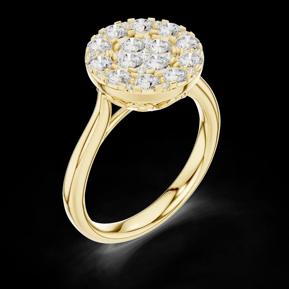 Round Cluster Disc Lab Grown Diamond Ring - Image 5 Round Cluster Disc Lab Grown Diamond Ring, view 5 of 6
