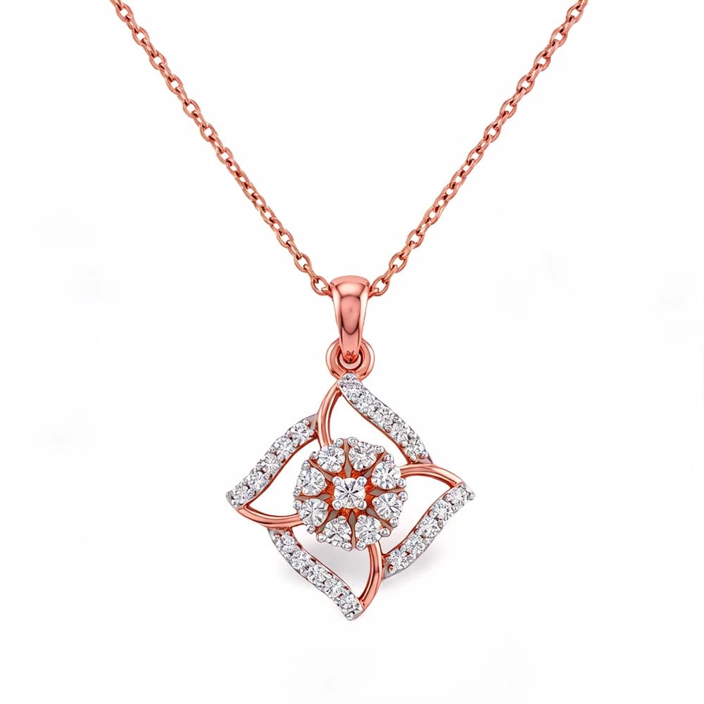 Superb Interlocking Rings Lab Grown Diamond Pendant - Image 2 Superb Interlocking Rings Lab Grown Diamond Pendant, view 2 of 5