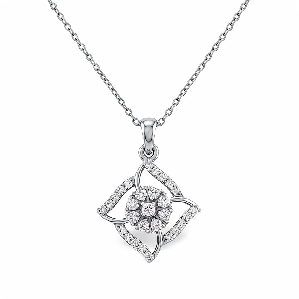 Superb Interlocking Rings Lab Grown Diamond Pendant - Image 4 Superb Interlocking Rings Lab Grown Diamond Pendant, view 4 of 5