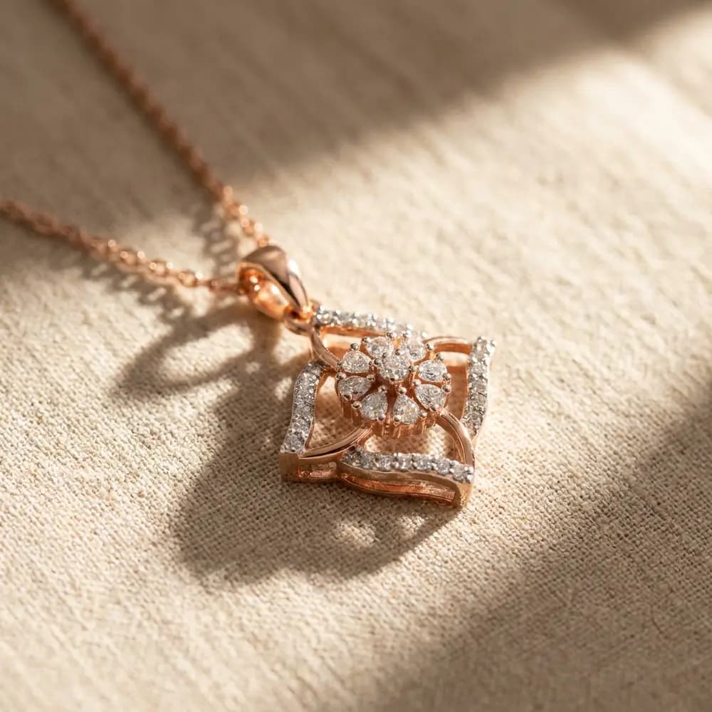 Superb Interlocking Rings Lab Grown Diamond Pendant - Image 5 Superb Interlocking Rings Lab Grown Diamond Pendant, view 5 of 5
