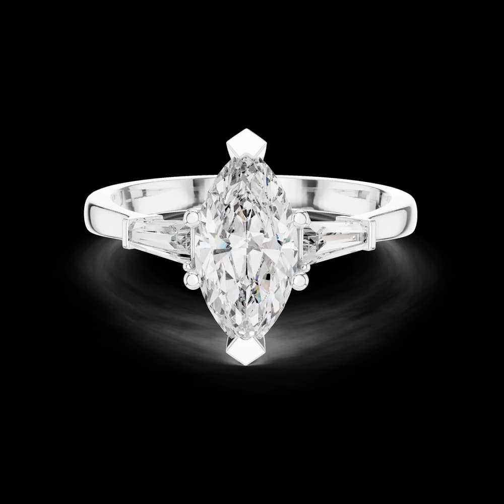 Marquise Stone Baguette Lab Grown Diamond Ring - Image 2 Marquise Stone Baguette Lab Grown Diamond Ring, view 2 of 6