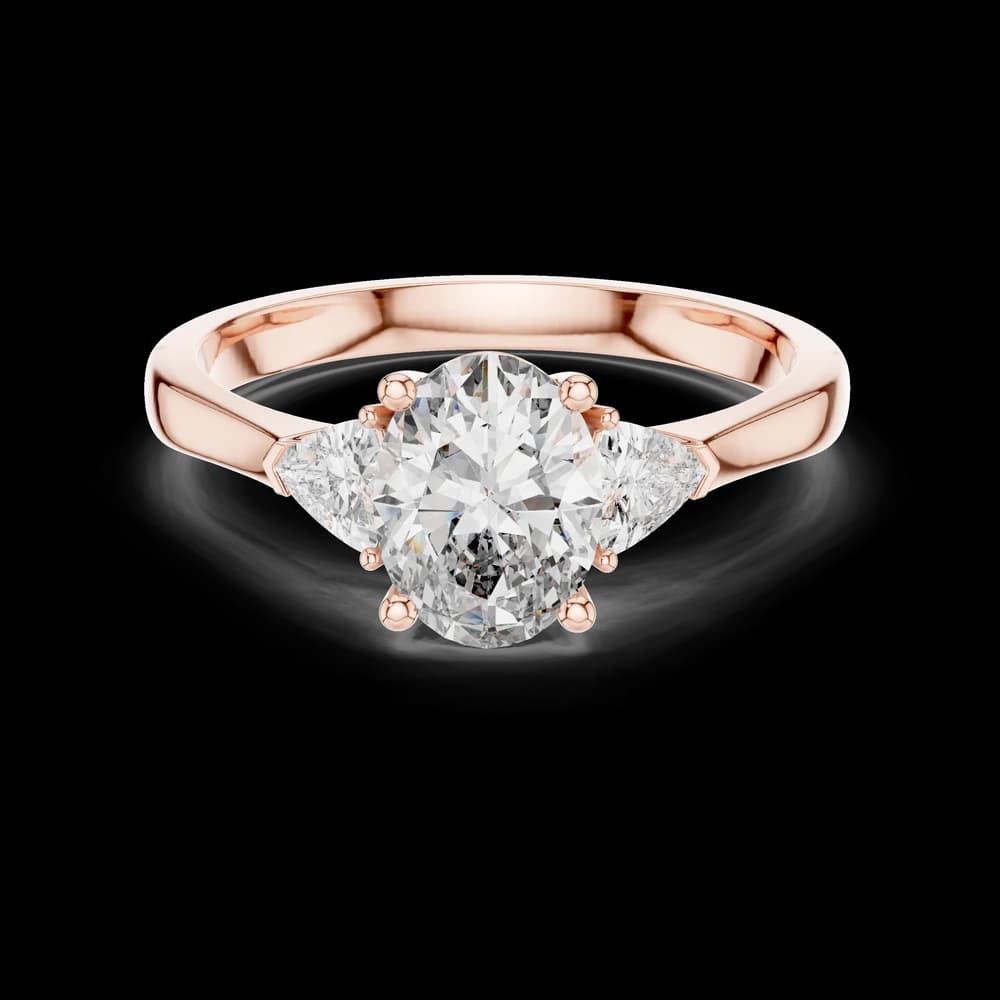 Oval Cut Triangle Side Lab Grown Diamond Ring - Image 1 Oval Cut Triangle Side Lab Grown Diamond Ring, view 1 of 6