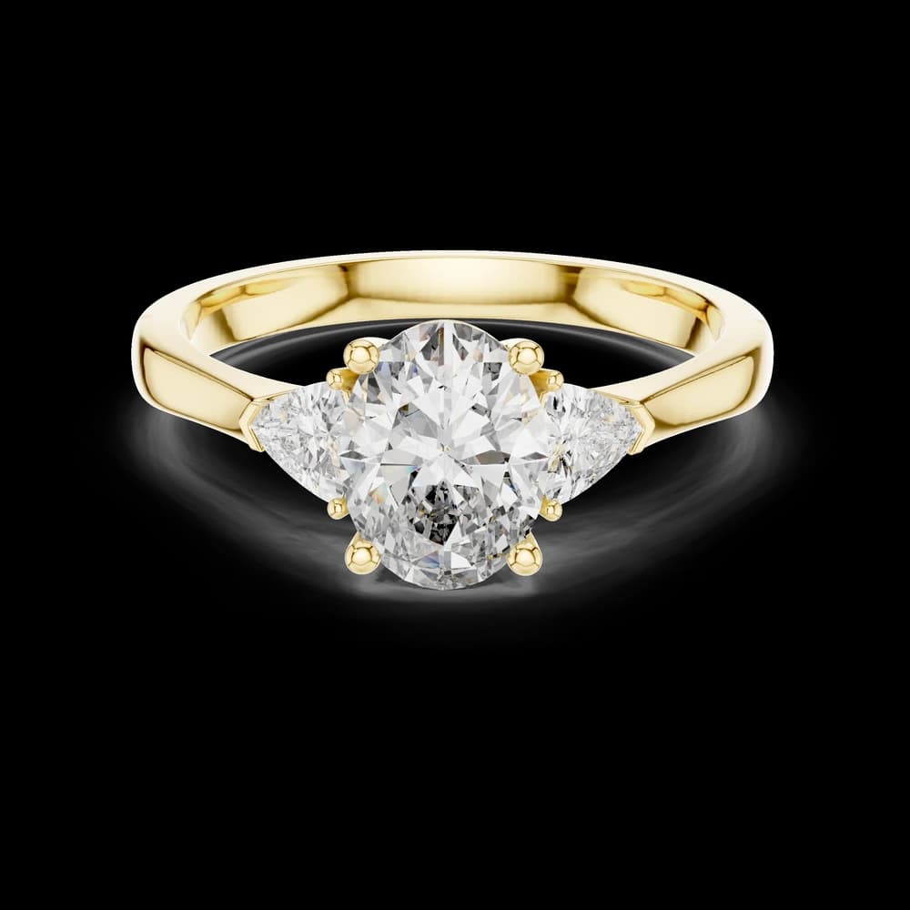 Oval Cut Triangle Side Lab Grown Diamond Ring - Image 3 Oval Cut Triangle Side Lab Grown Diamond Ring, view 3 of 6