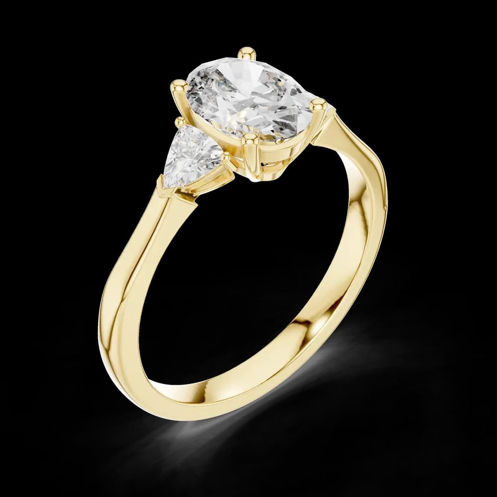 Oval Cut Triangle Side Lab Grown Diamond Ring - Image 5 Oval Cut Triangle Side Lab Grown Diamond Ring, view 5 of 6
