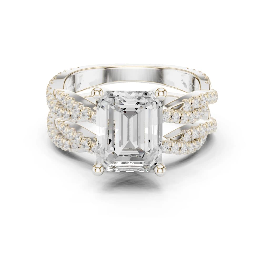 Sweet Clover Lab Grown Diamond V Shaped Ring - Image 1 Sweet Clover Lab Grown Diamond V Shaped Ring, view 1 of 8