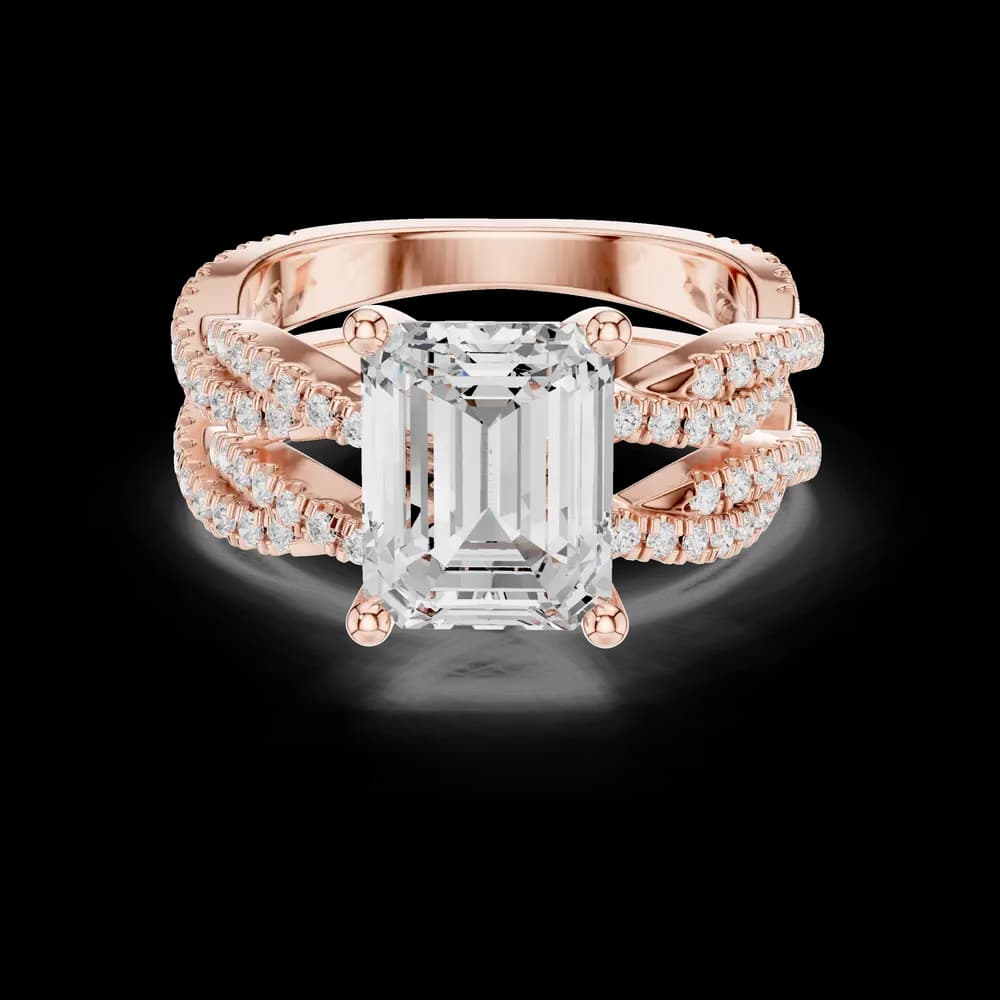 Sweet Clover Lab Grown Diamond V Shaped Ring - Image 3 Sweet Clover Lab Grown Diamond V Shaped Ring, view 3 of 8