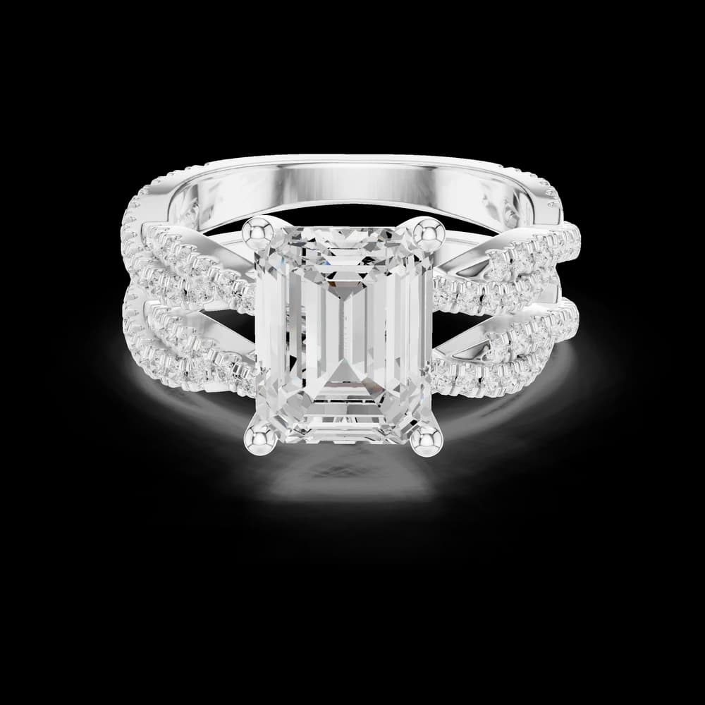 Sweet Clover Lab Grown Diamond V Shaped Ring - Image 4 Sweet Clover Lab Grown Diamond V Shaped Ring, view 4 of 8
