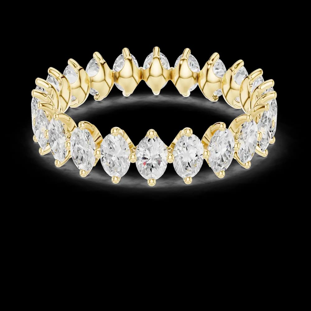 Oval Cut Prong Set Eternity Band - Image 3 Oval Cut Prong Set Eternity Band, view 3 of 6
