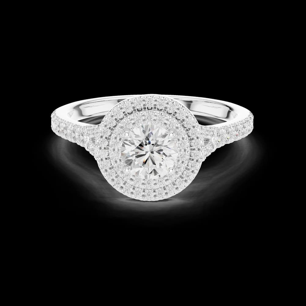 Tall Ship Round Center Double Halo Lab Grown Diamond Ring - Image 2 Tall Ship Round Center Double Halo Lab Grown Diamond Ring, view 2 of 6