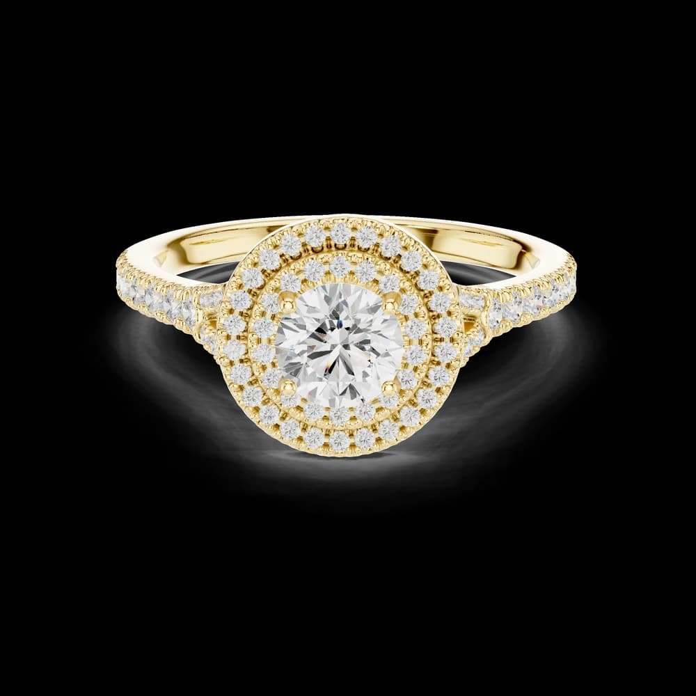 Tall Ship Round Center Double Halo Lab Grown Diamond Ring - Image 3 Tall Ship Round Center Double Halo Lab Grown Diamond Ring, view 3 of 6